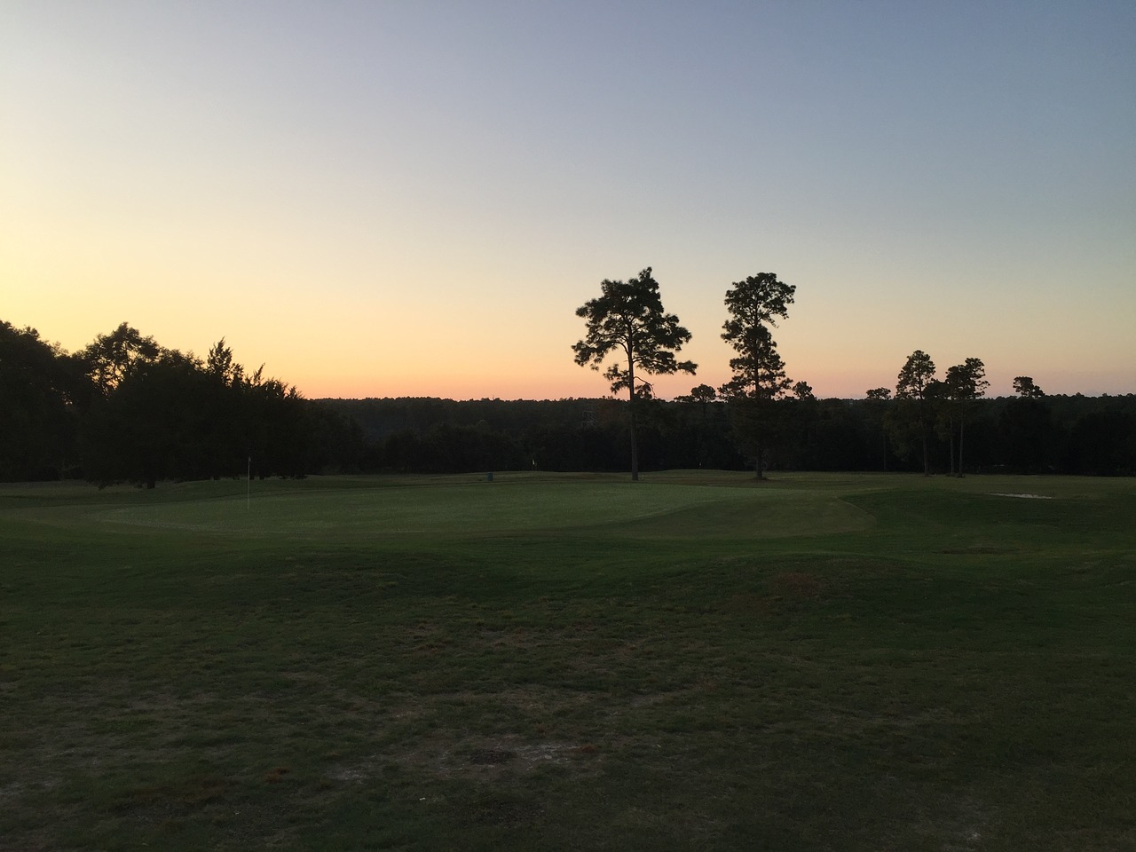 golf course evening sun fairway free photo