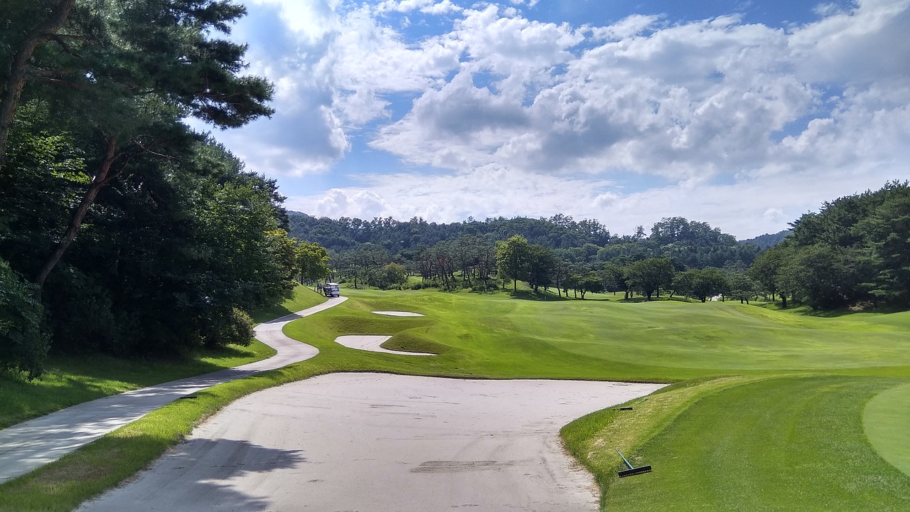 golf course field sky free photo