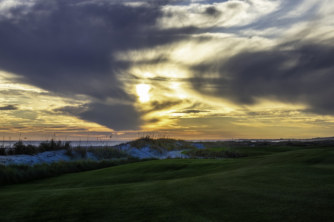 golf course  shore  sky free photo