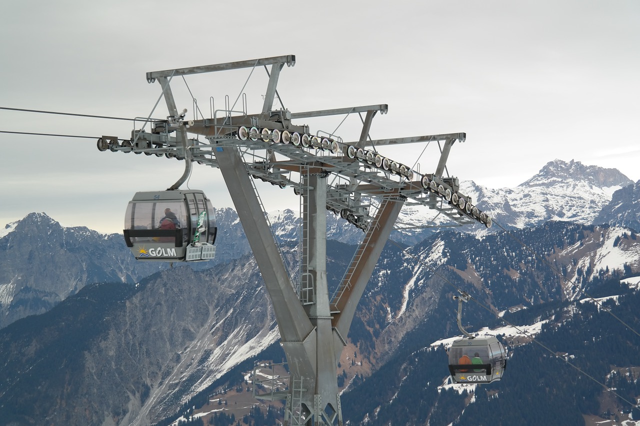 gondola cable car ski area free photo