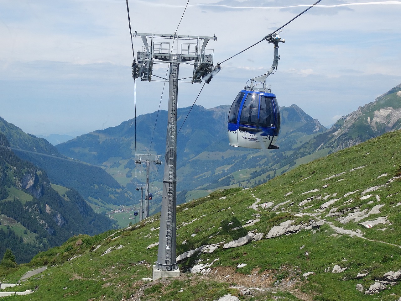 gondola mountain landscape rope masts free photo