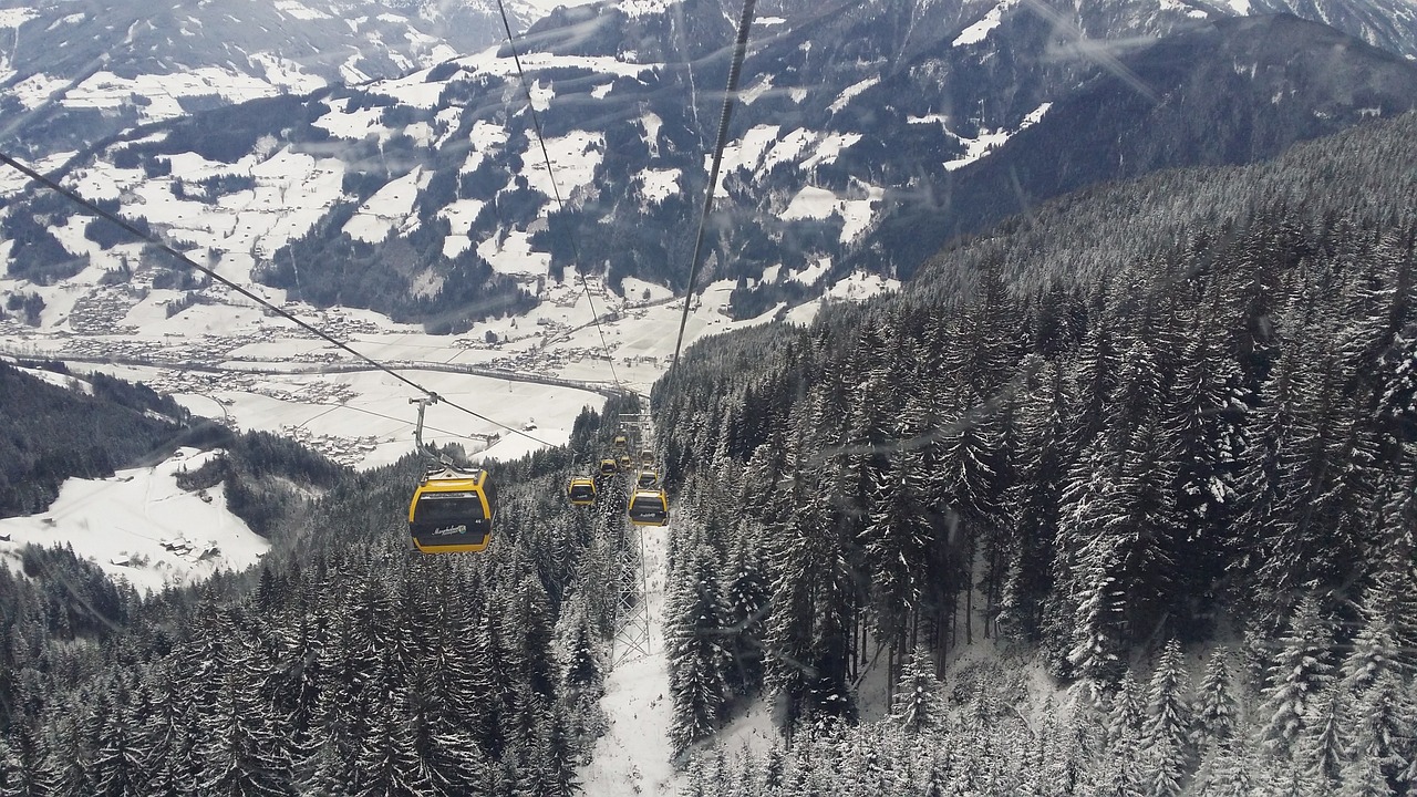 gondola cable car skiing free photo
