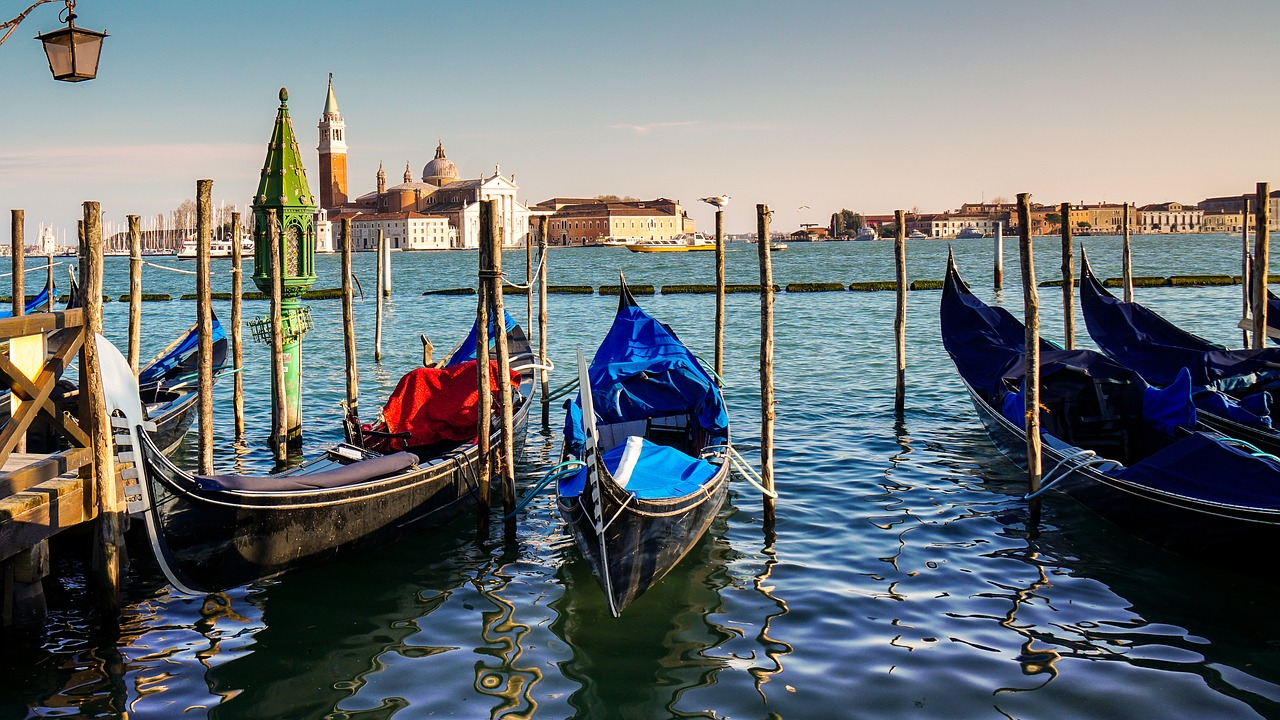 gondolas  venice  channel free photo