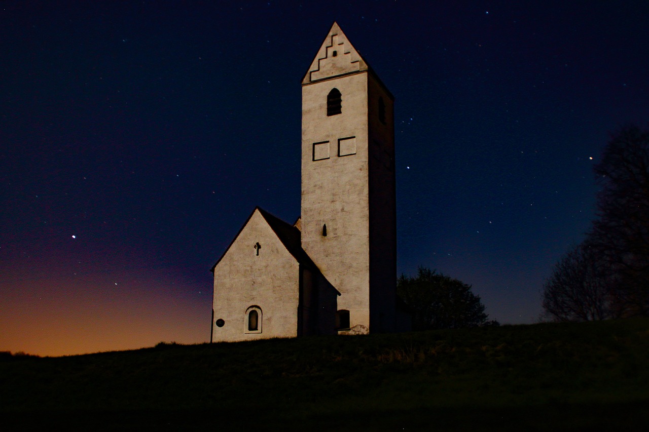 good night church at night free photo