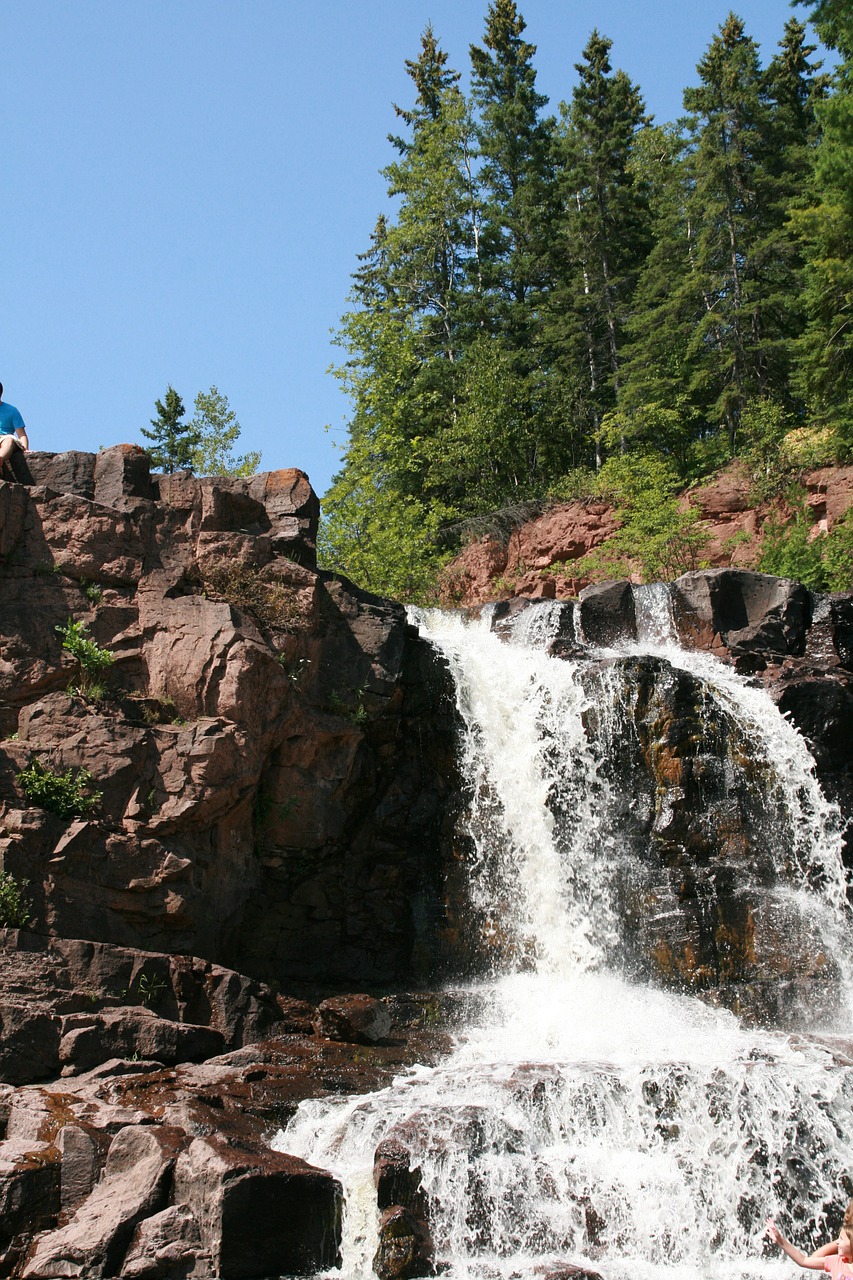 gooseberry falls waterfall minnesota free photo