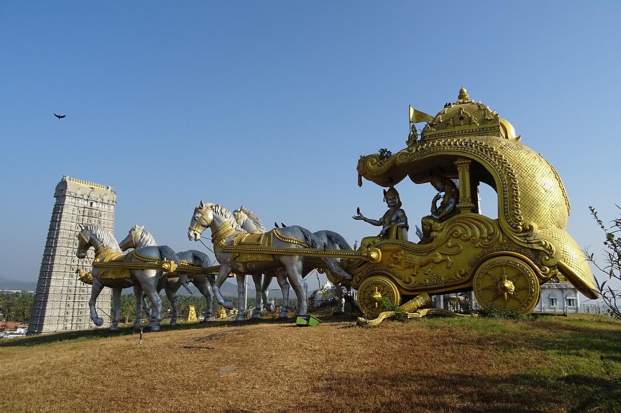 gopuram chariot krishna free photo
