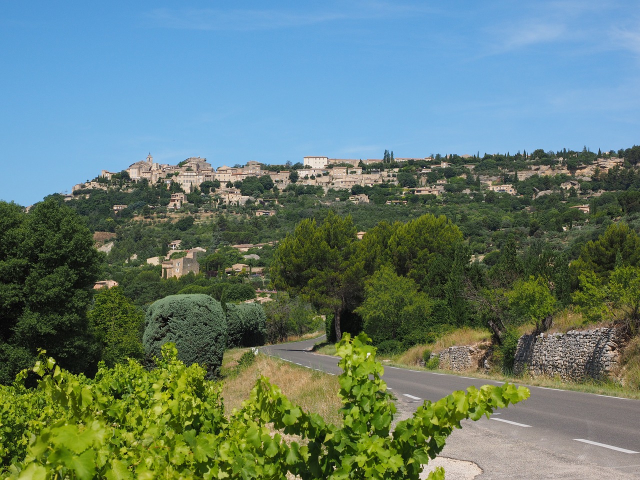 Воклюз. Люберон деревья. Provence Alpes Côte d'Azur агрокультура. Гордес фото. Village community
