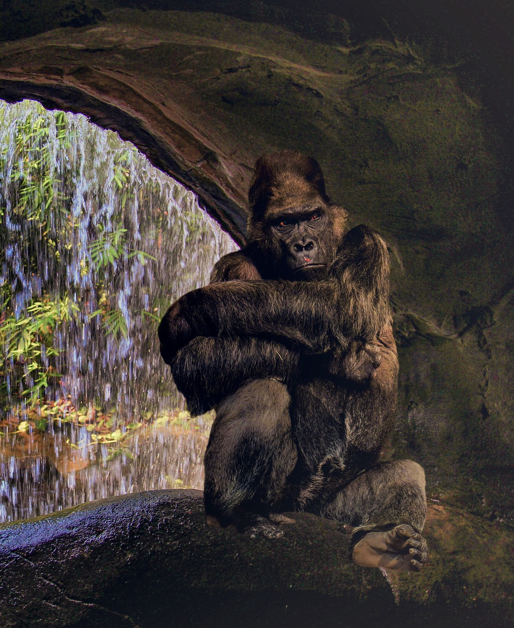 gorilla ape grim free photo