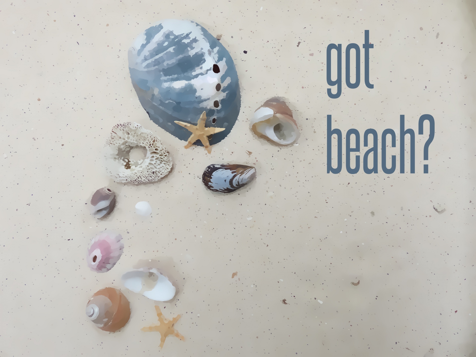 beach poster flat lay free photo