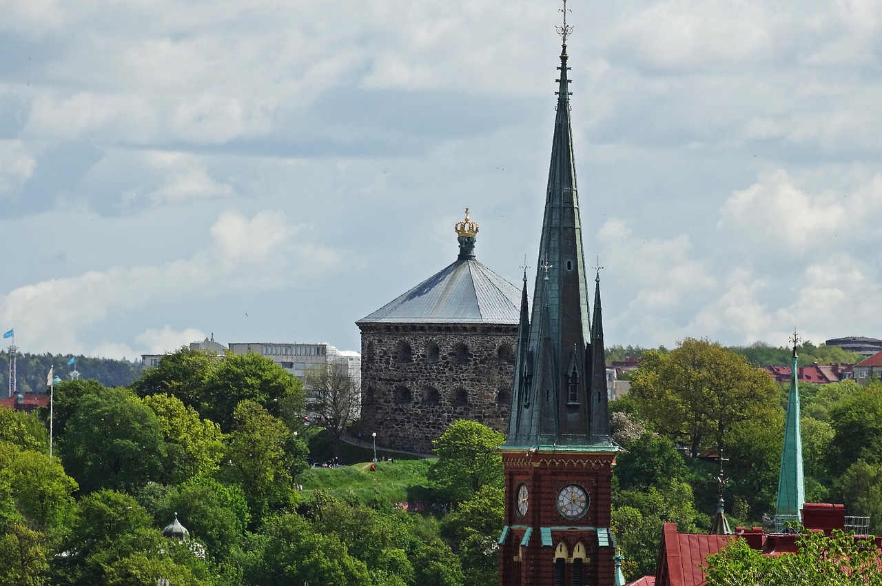 gothenburg church tower skansen crown free photo