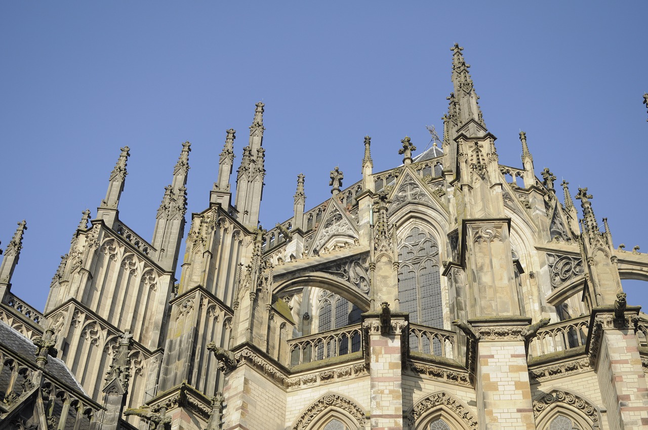 gothic cathedral flying buttresses free photo