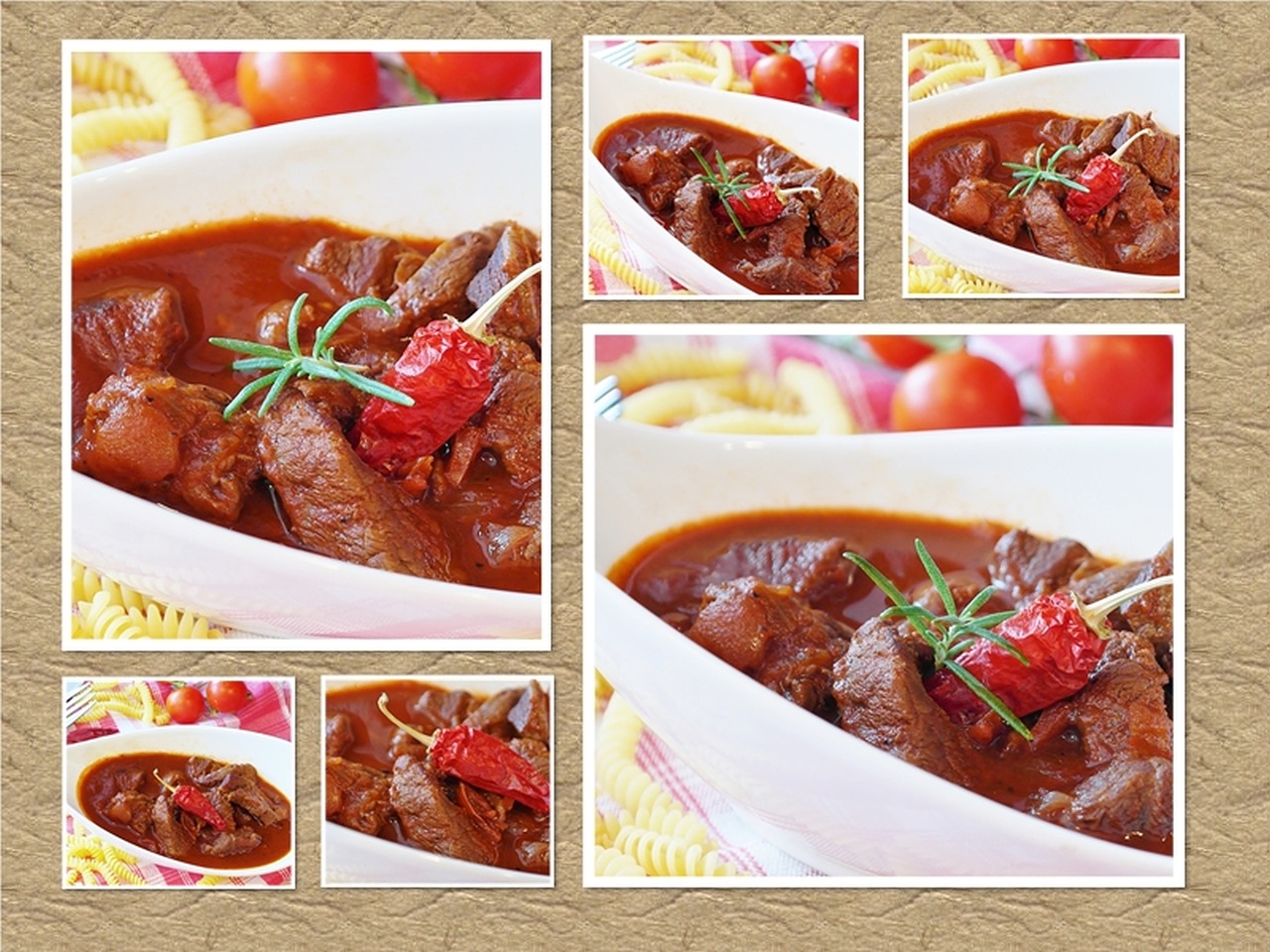 goulash collage meat free photo