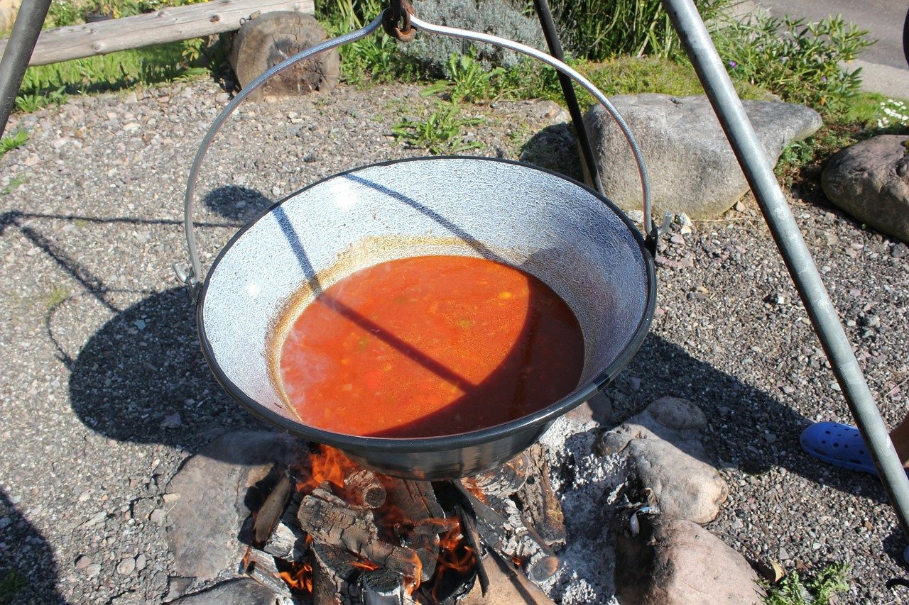 goulash soup fireplace fire free photo