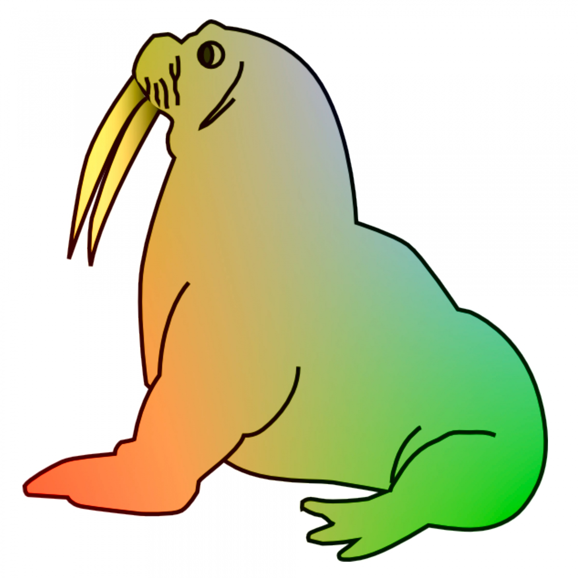 seal gradient drawing free photo