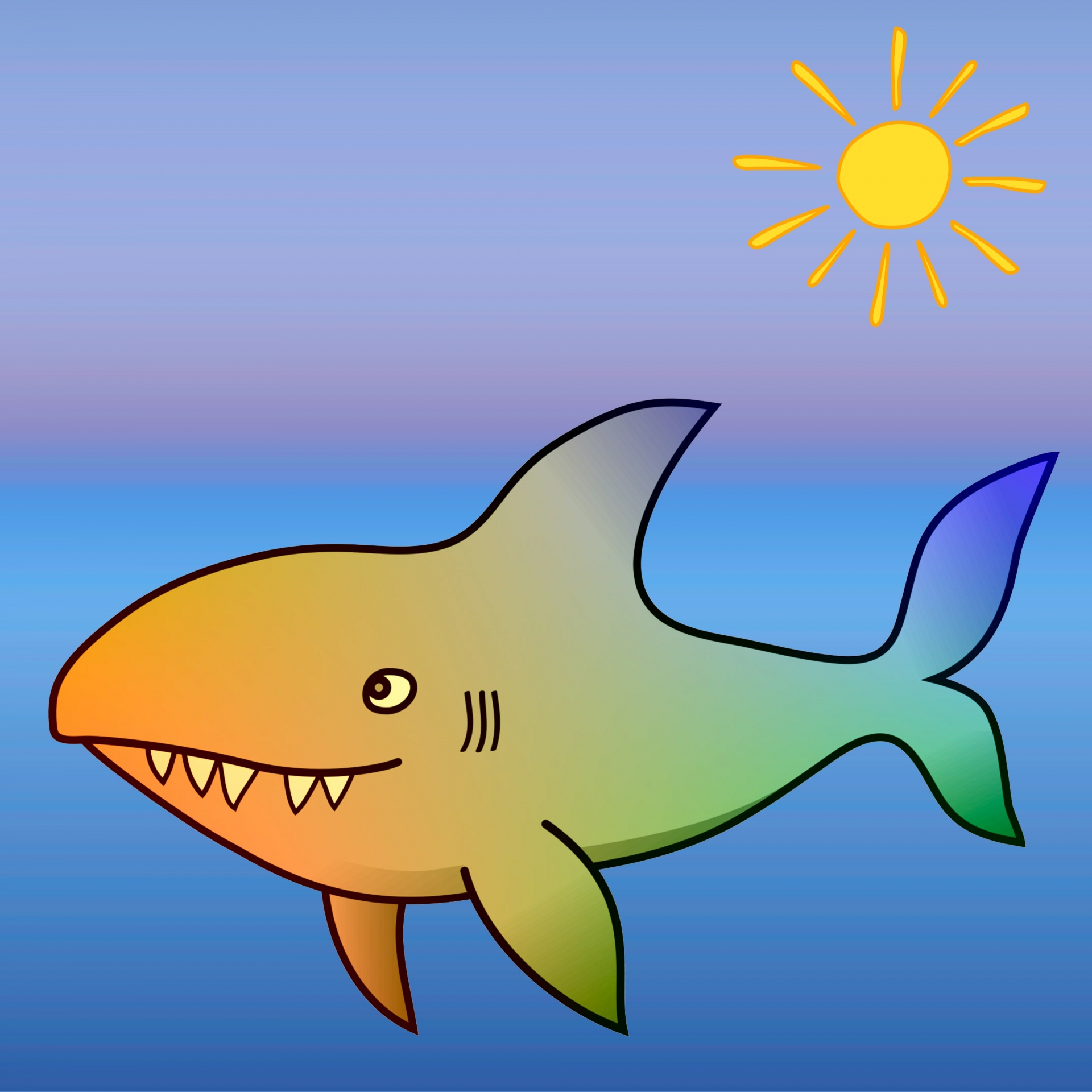 drawing gradient shark free photo