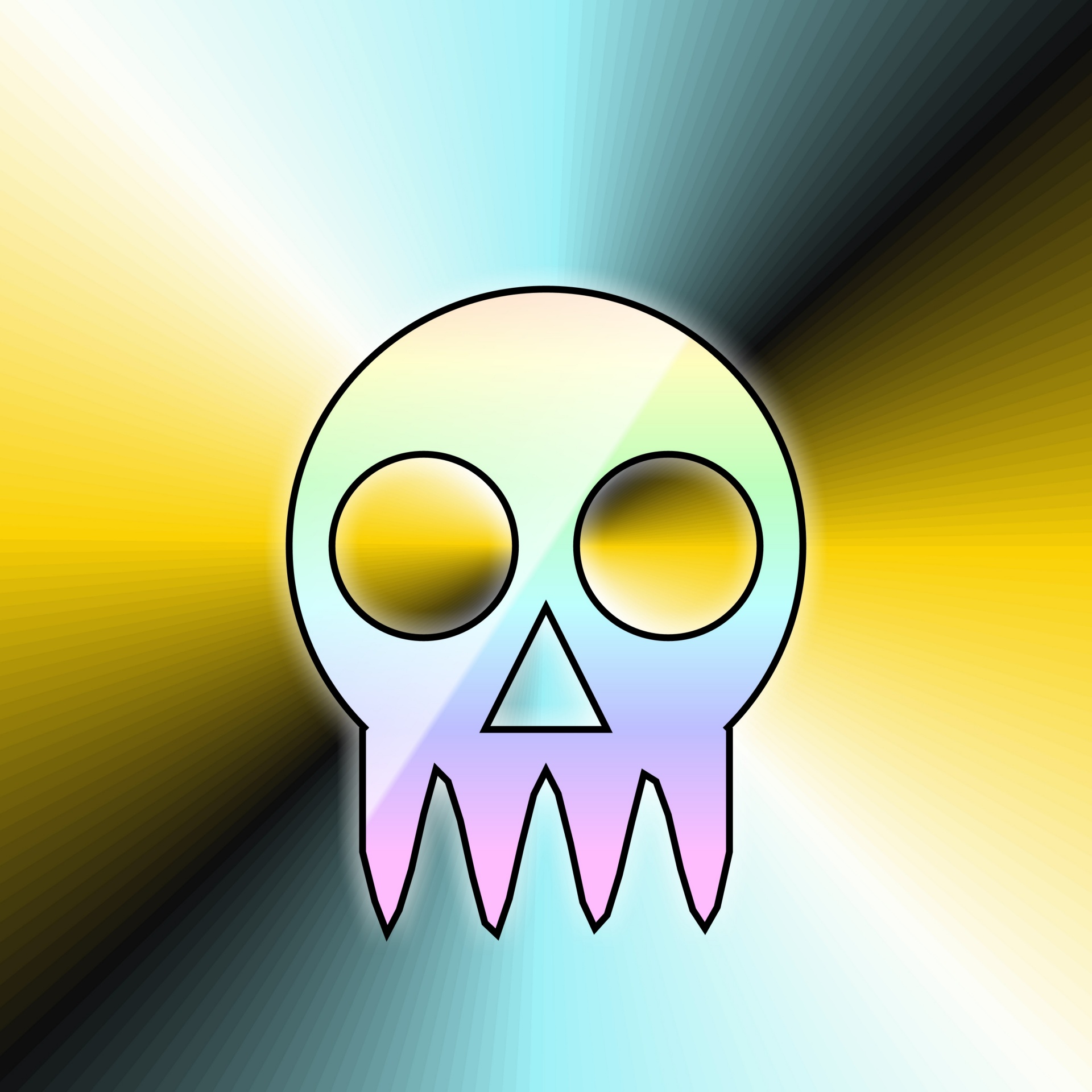 drawing skull gradient free photo