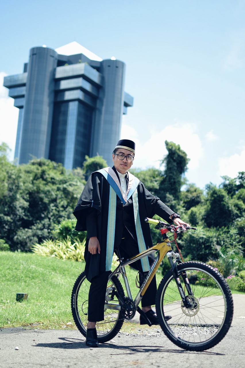 graduation bicycle graduate free photo
