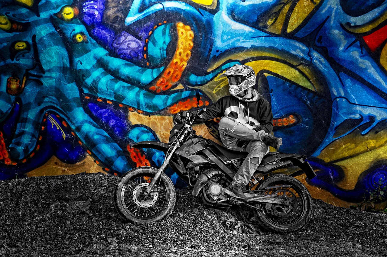 graffiti motorcycle motor free photo