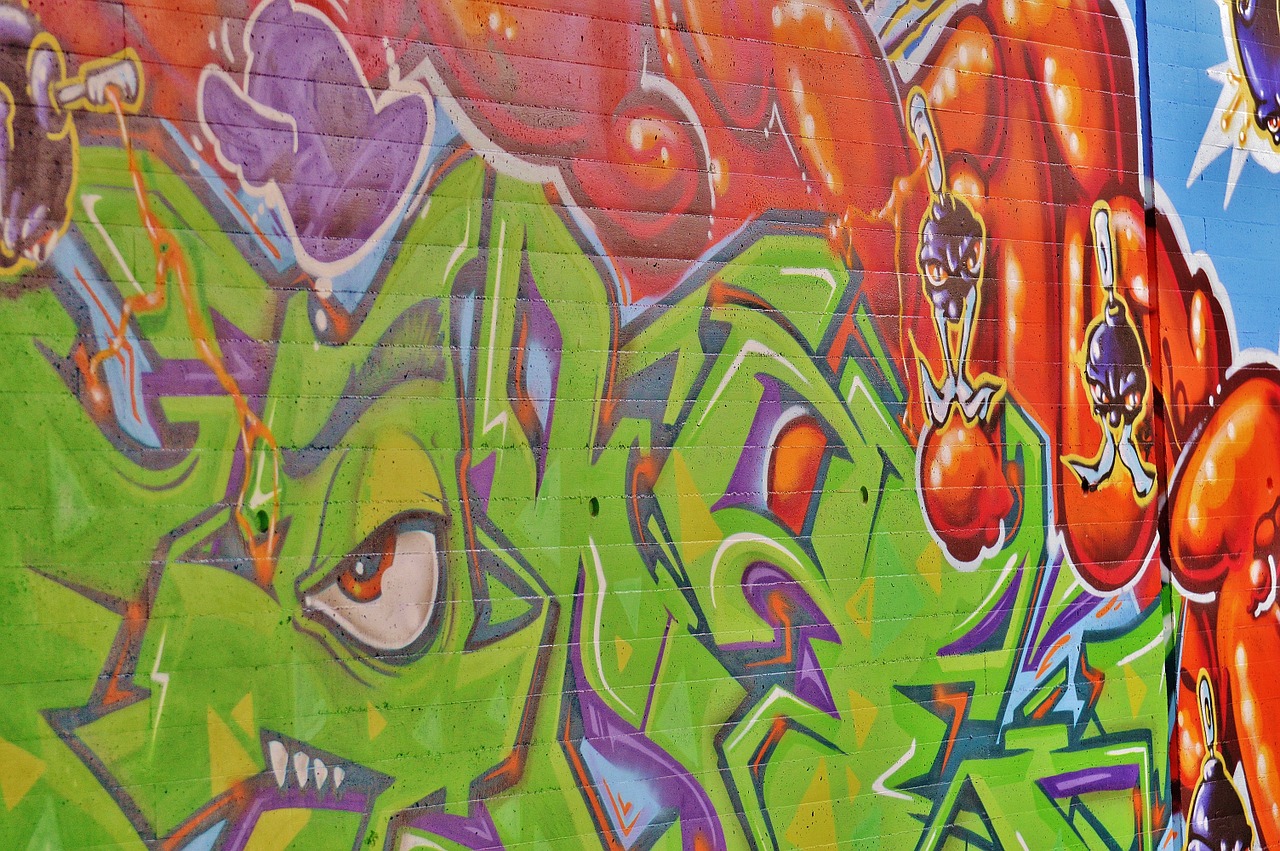 graffiti painting wall free photo