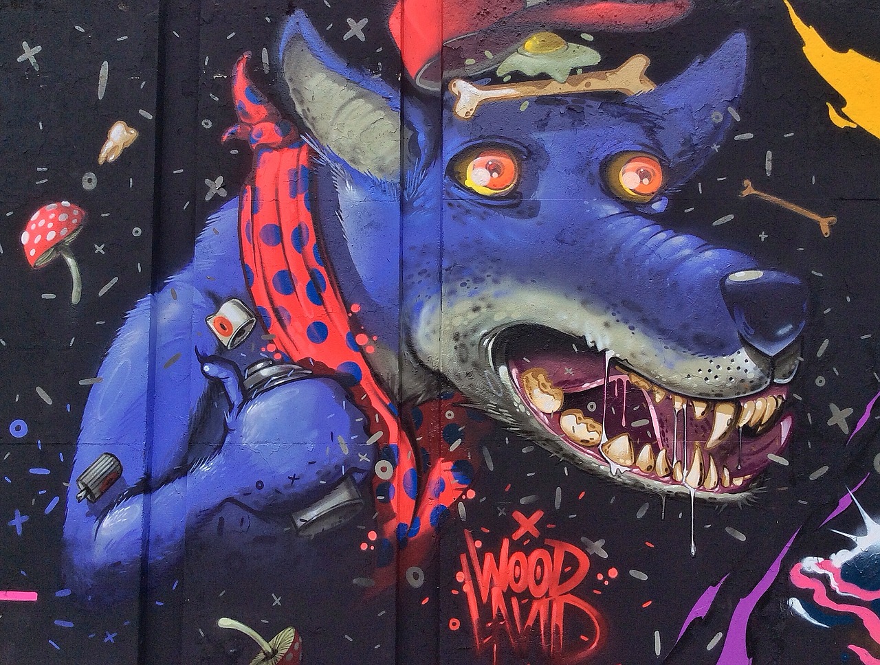 graffiti dog art free photo