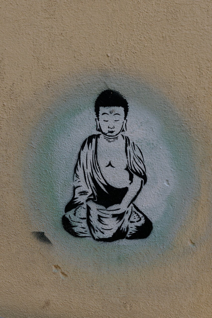 graffiti buddha yoga free photo