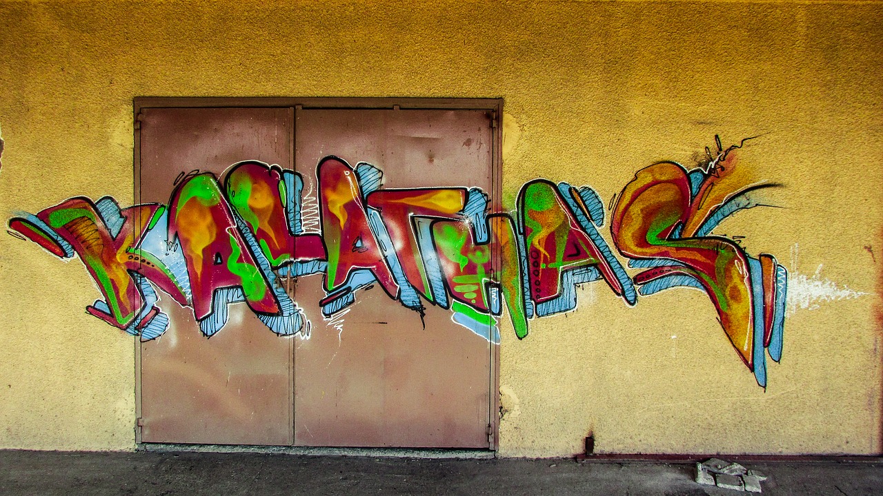 graffiti colorful door free photo