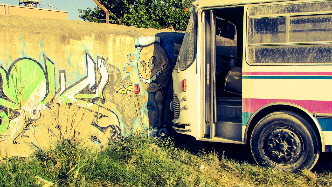 graffiti wall bus free photo