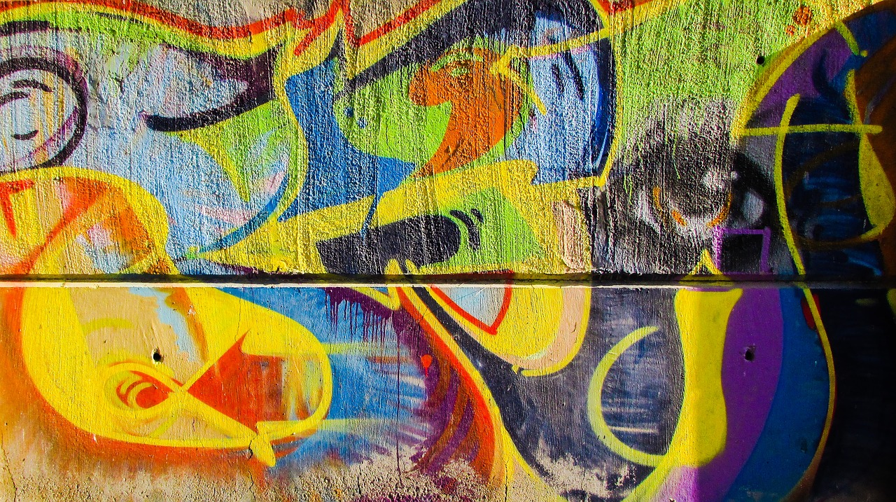 graffiti colorful wall free photo