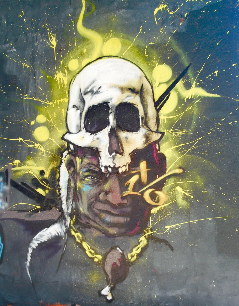 graffiti art skull free photo