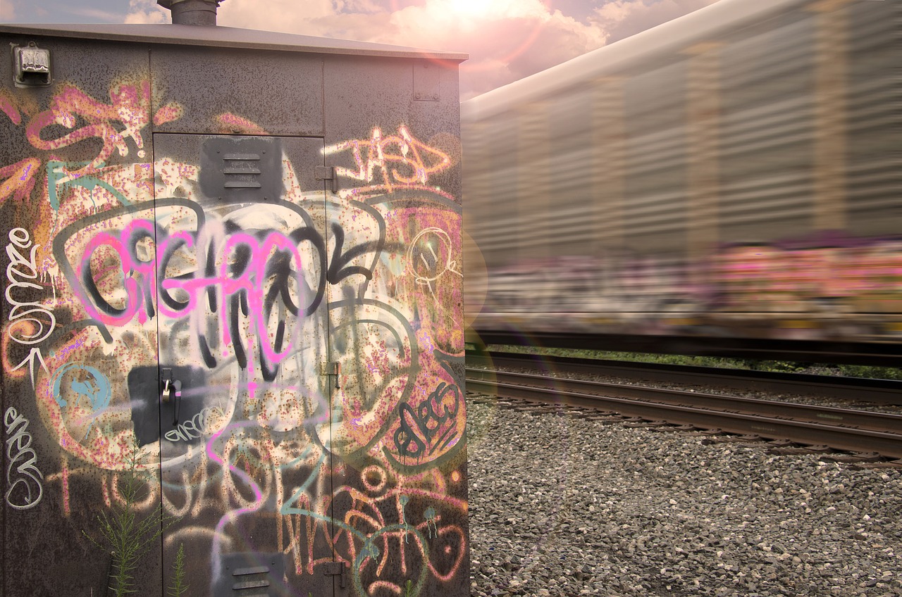 graffiti train urban free photo