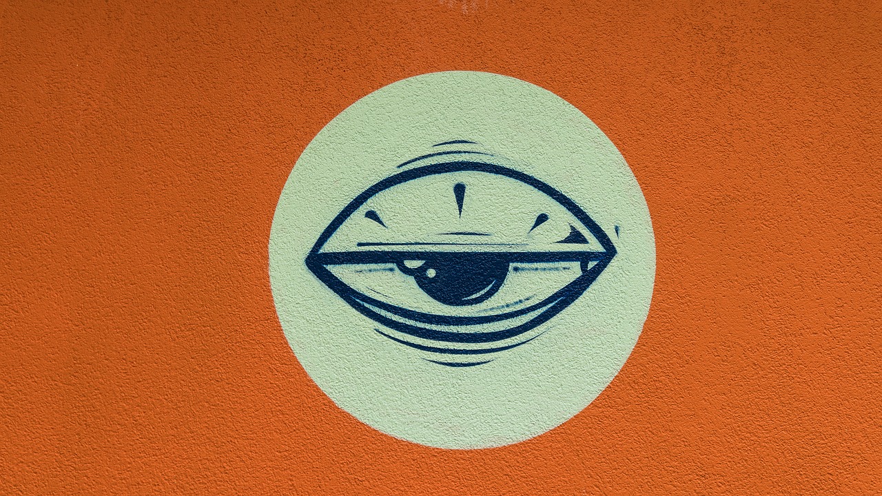 graffiti eye half-opened eye free photo