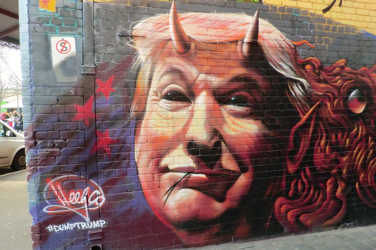 graffiti trump melbourne free photo