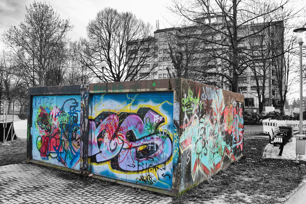 graffiti road colorful free photo