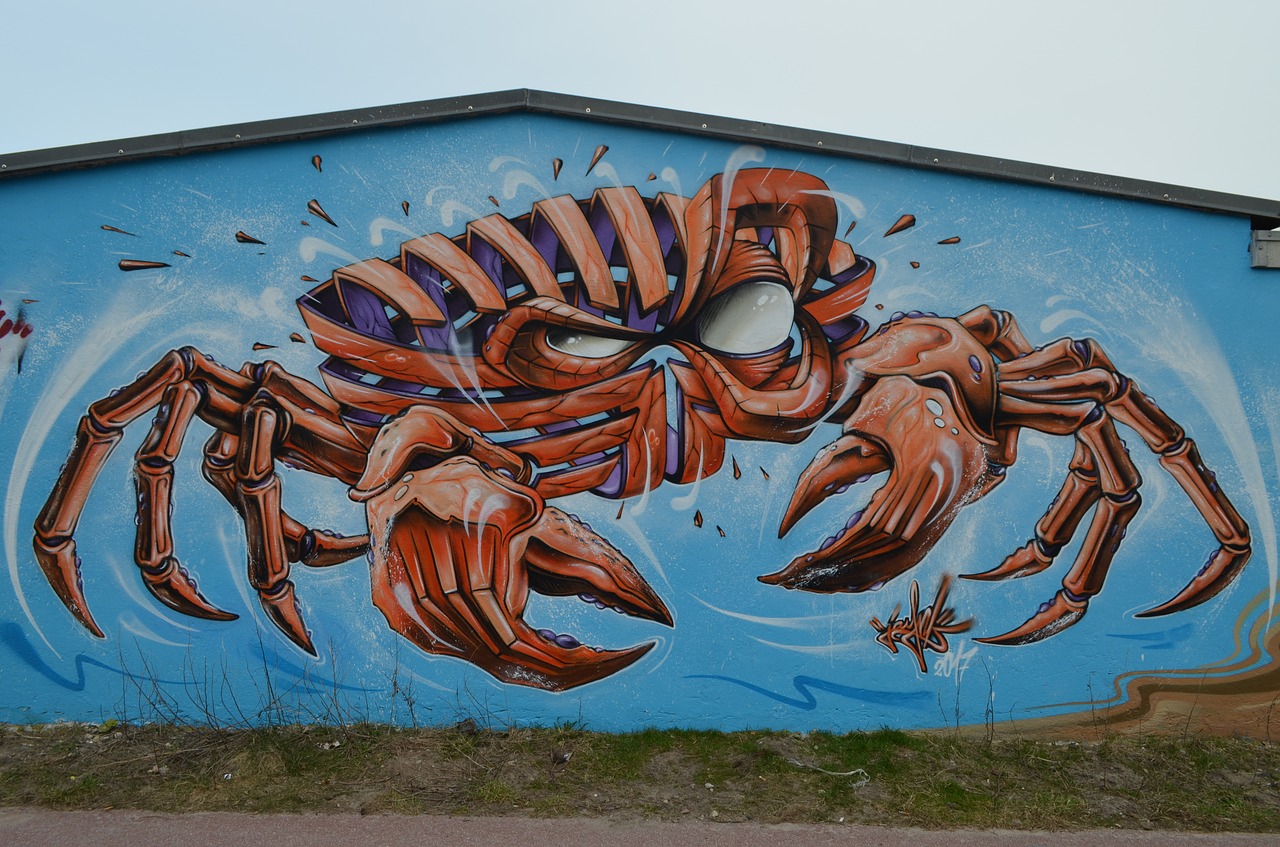 graffiti  sylt  crab free photo