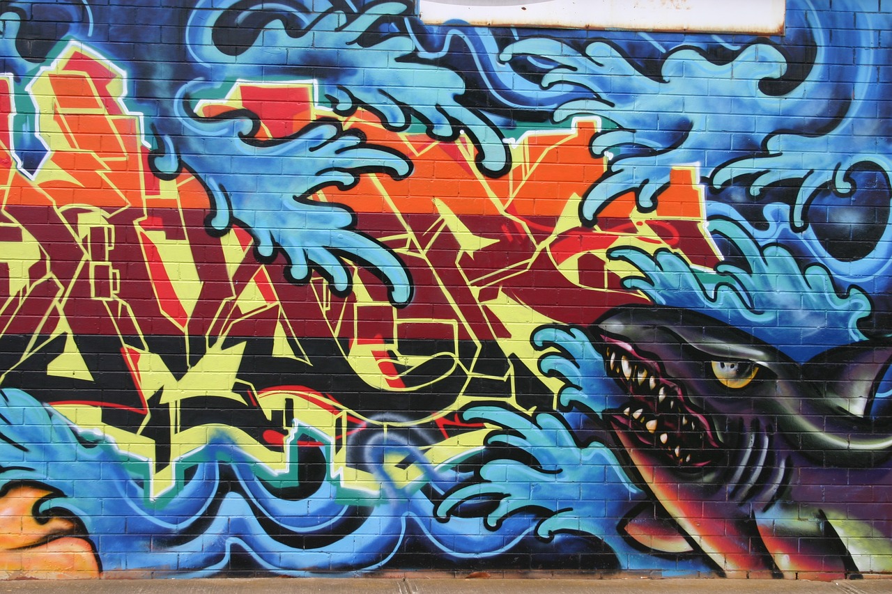 Пловец граффити