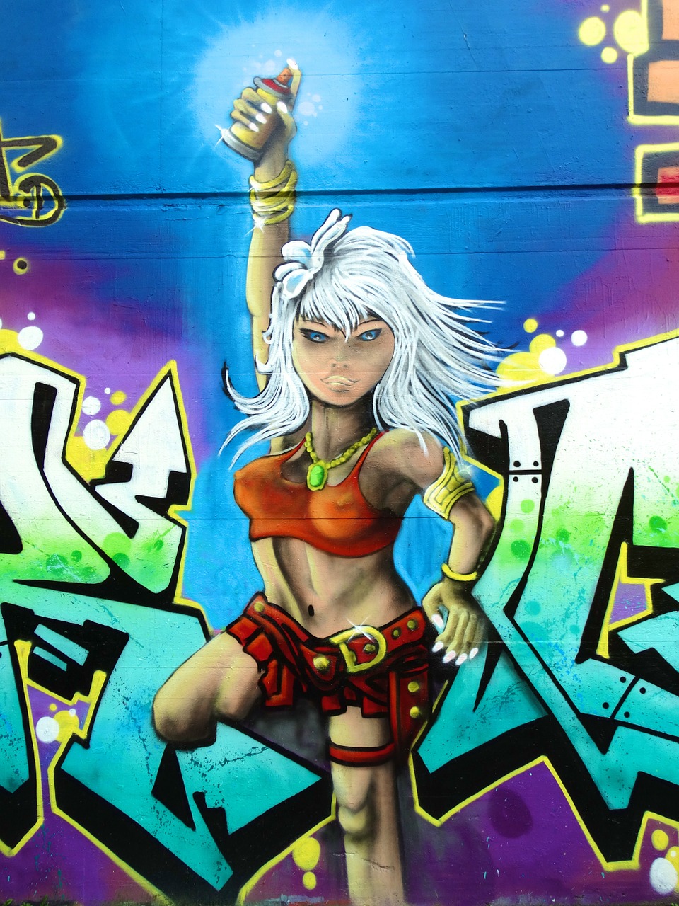 graffiti sprayerin girl free photo