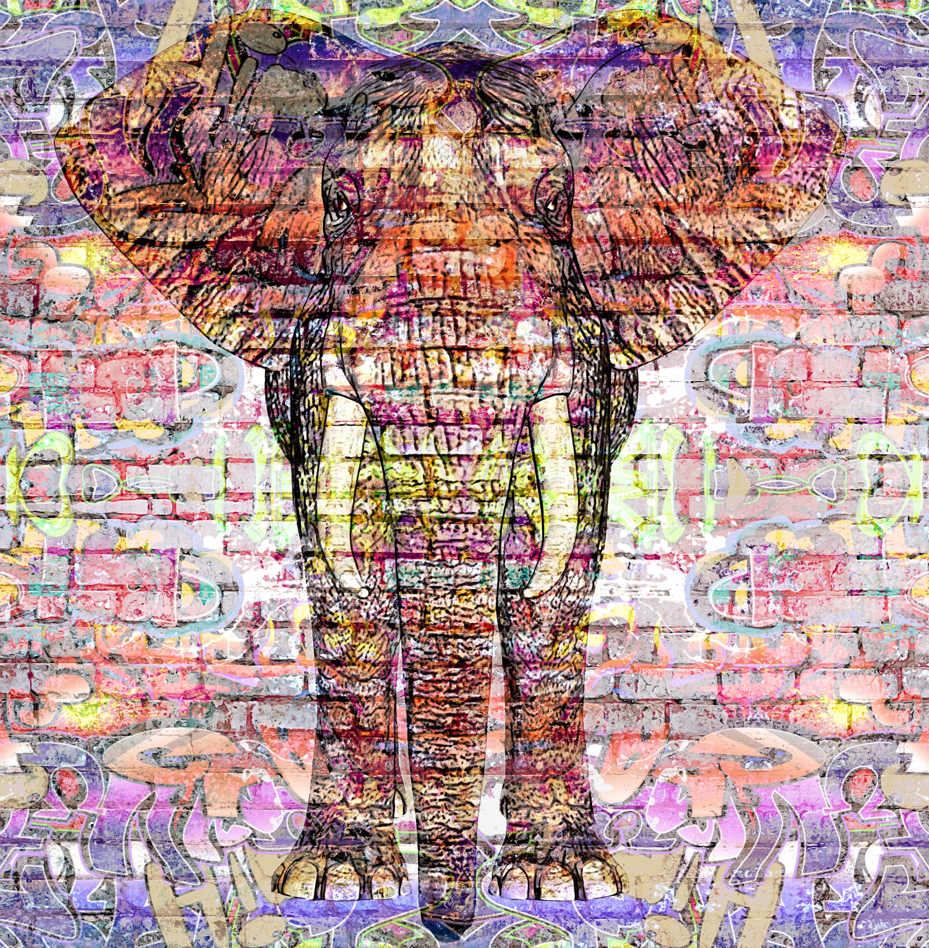 graffiti elephant background graffiti elephant graffiti wall free photo