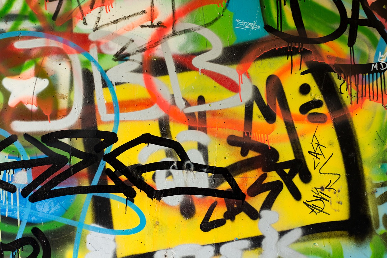 grafitti wall colorful free photo