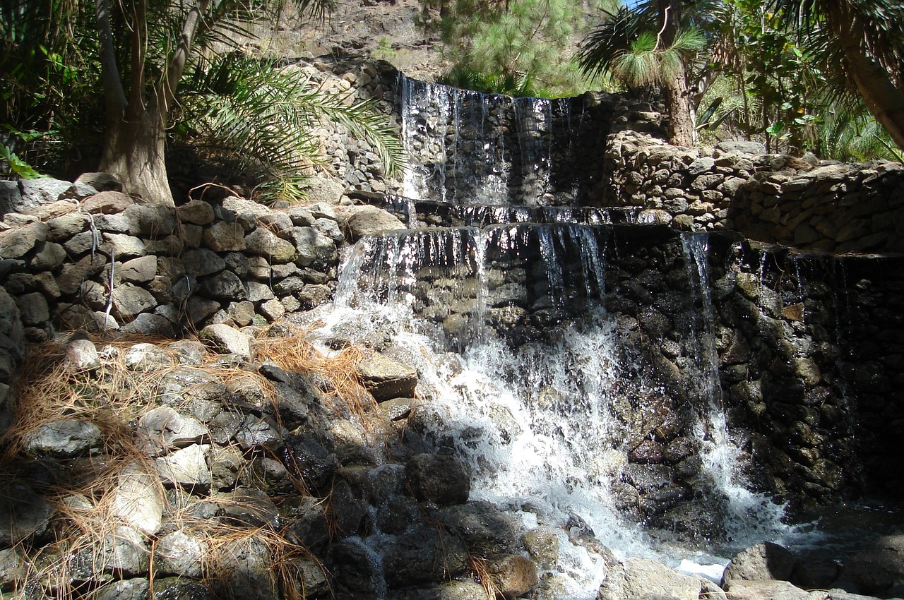 gran canaria palmitos park waterfall free photo