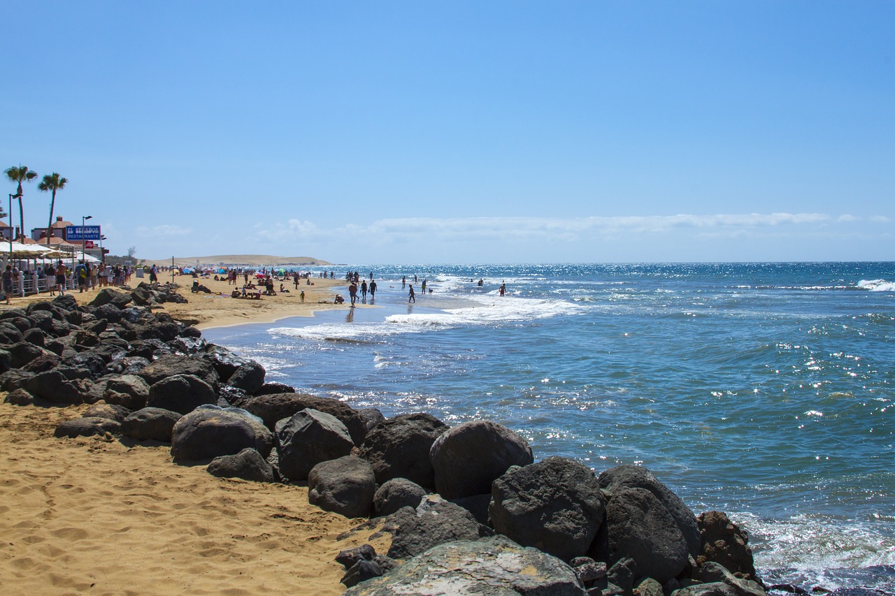 gran canaria the coast rocks free photo