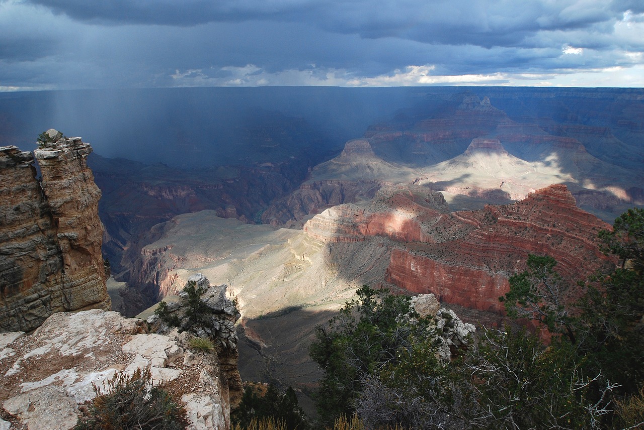 grand canyon rain national park free photo