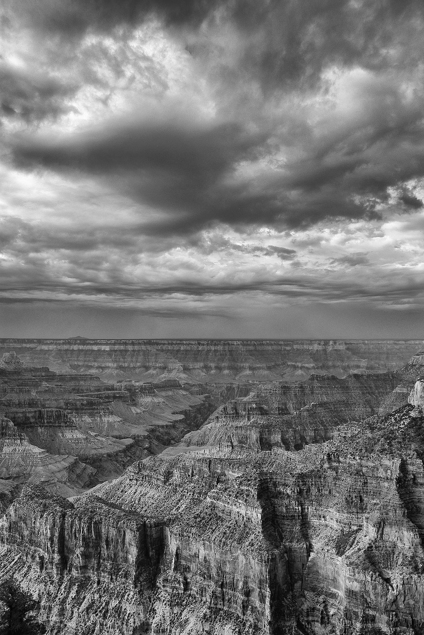 grand canyon b w storm free photo