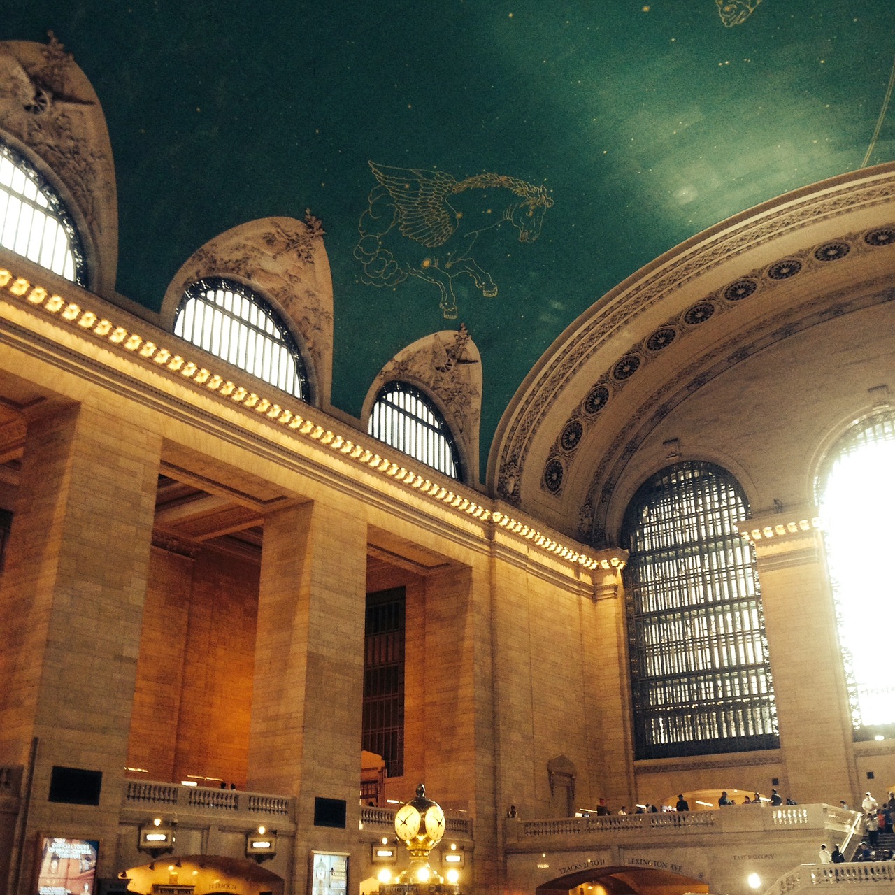 Grand Central Station Historic Green Ceiling Windows Free