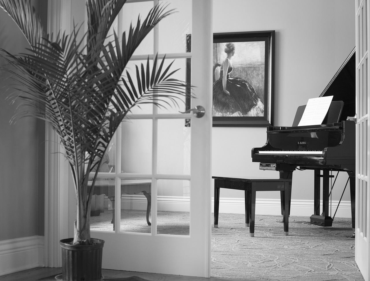 grand piano black instrument free photo