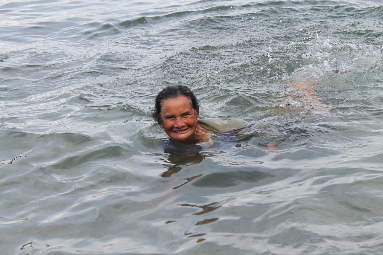 grandmother old to swim free photo