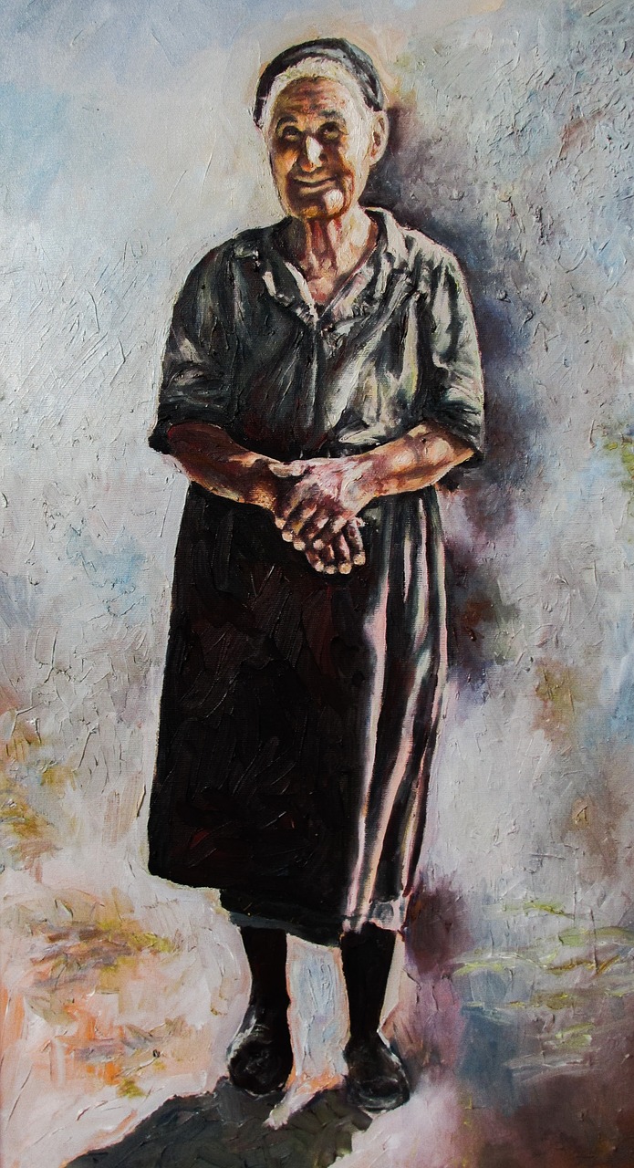 grandmother maritsou oil painting culture free photo