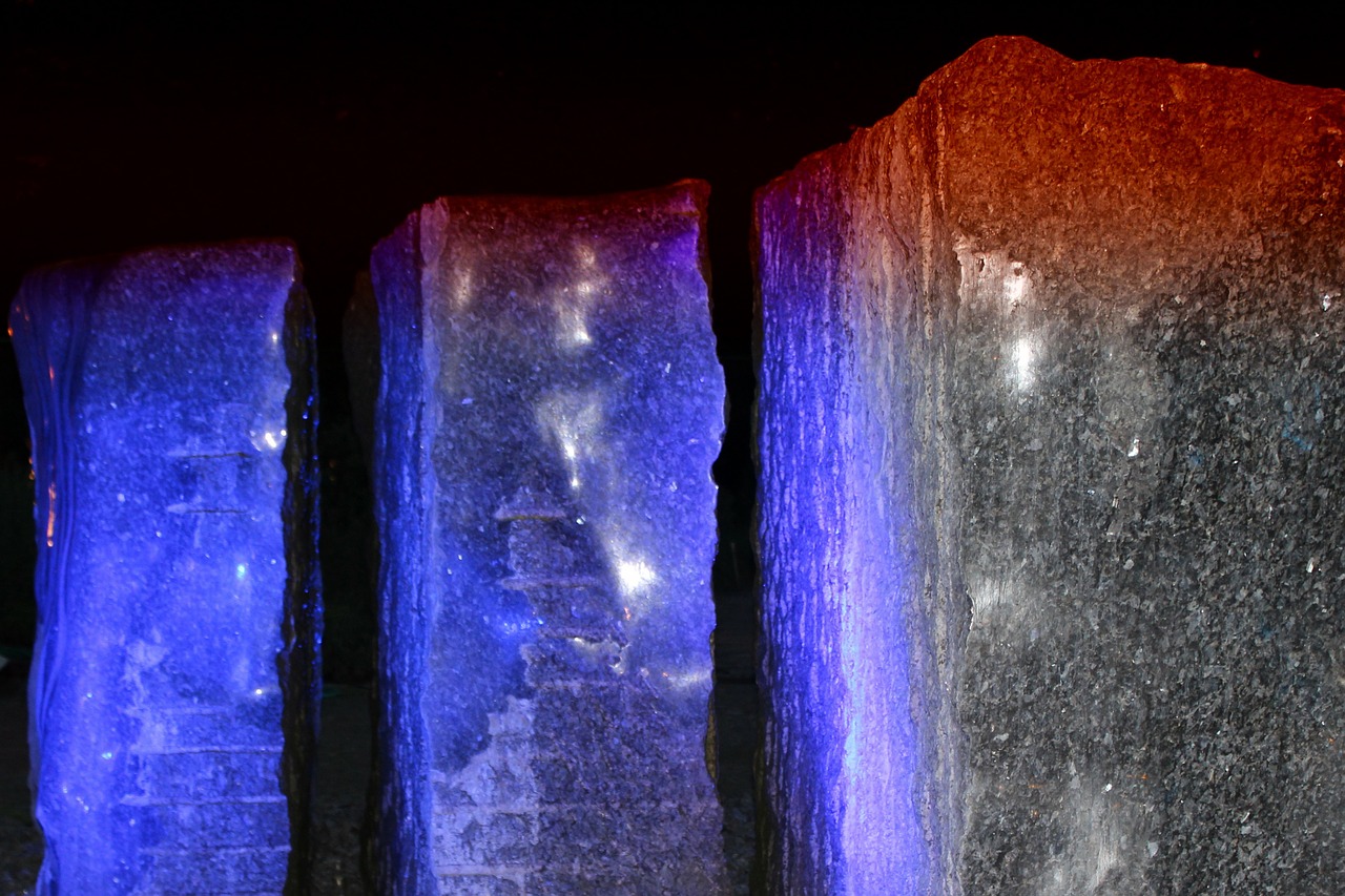granite blocks illuminated bill free photo
