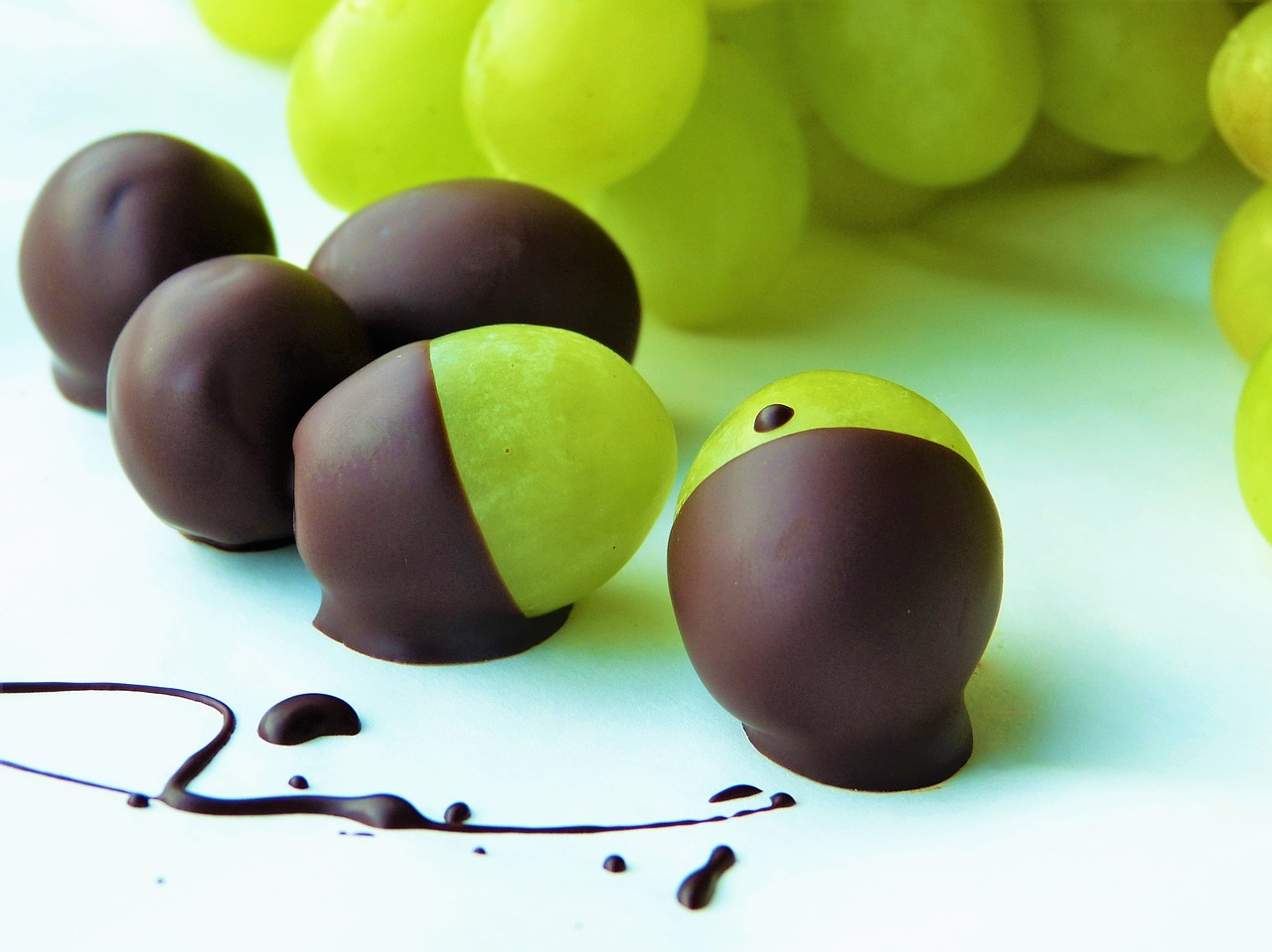 grapes green chocolate free photo