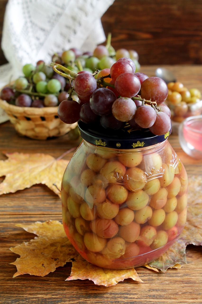 grapes in syrup the grapes for the winter billet free photo