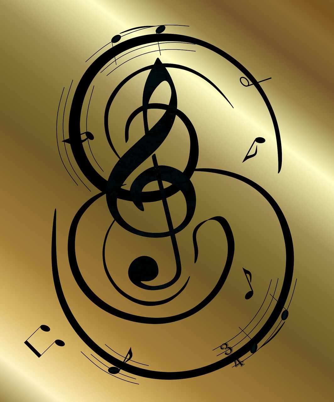 graphic clef gold free photo